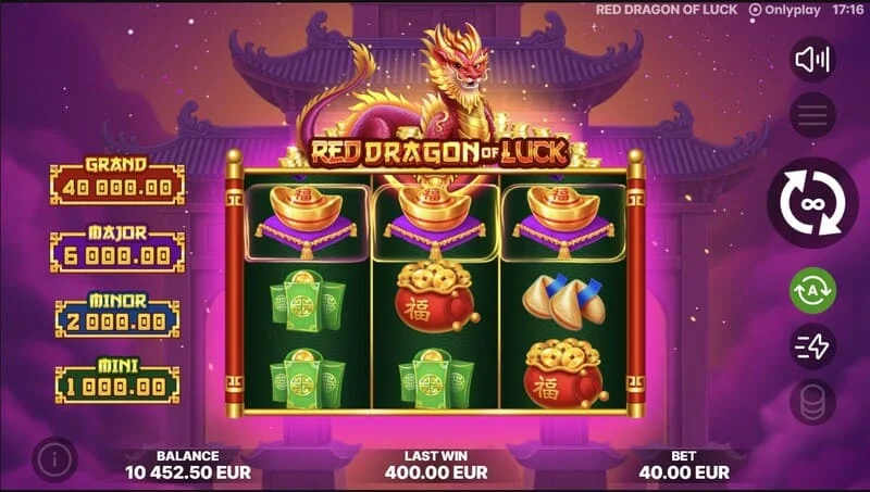 Red Dragon of Luck - стартиране на функцията Bonus Coin Game